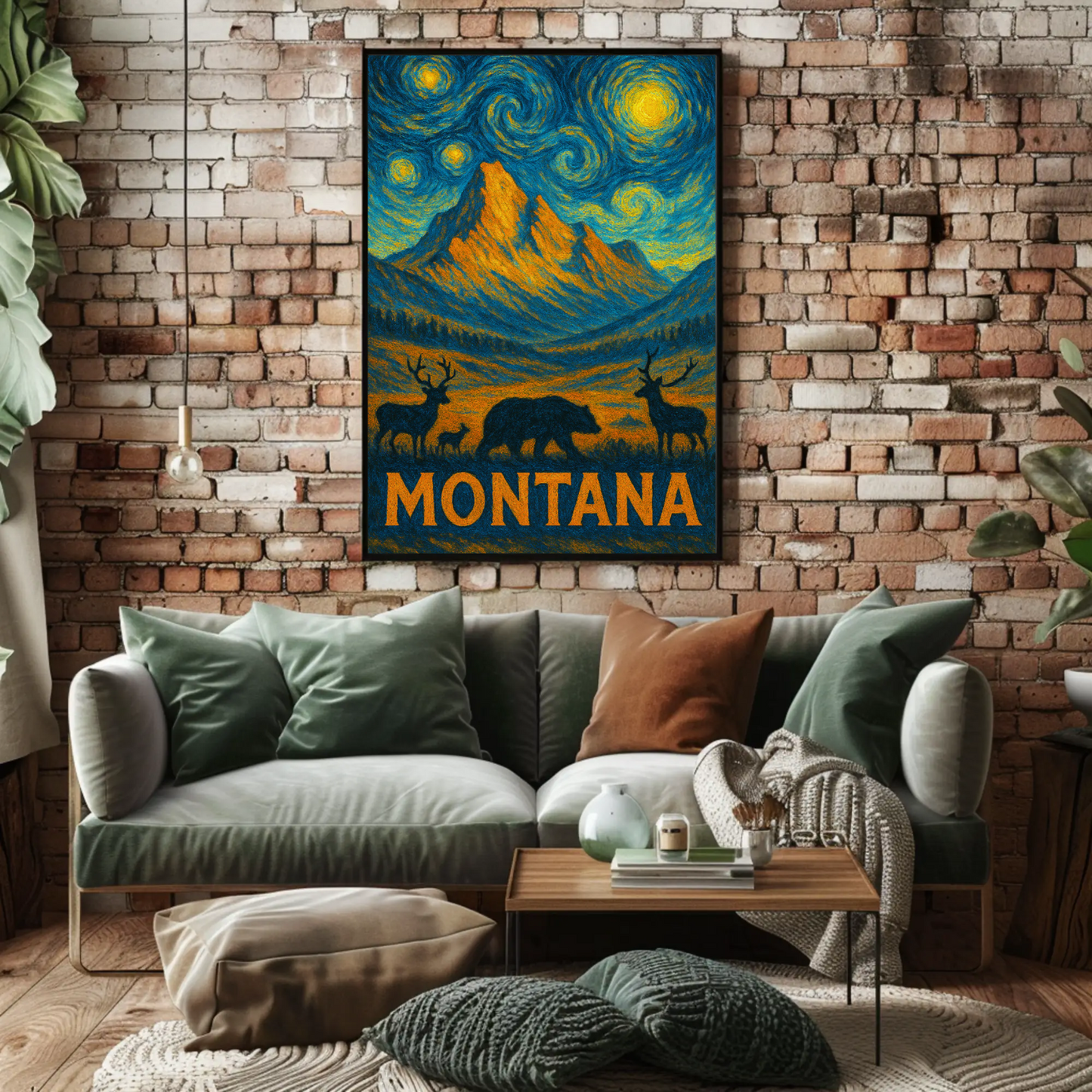Montana Starry Night Poster
