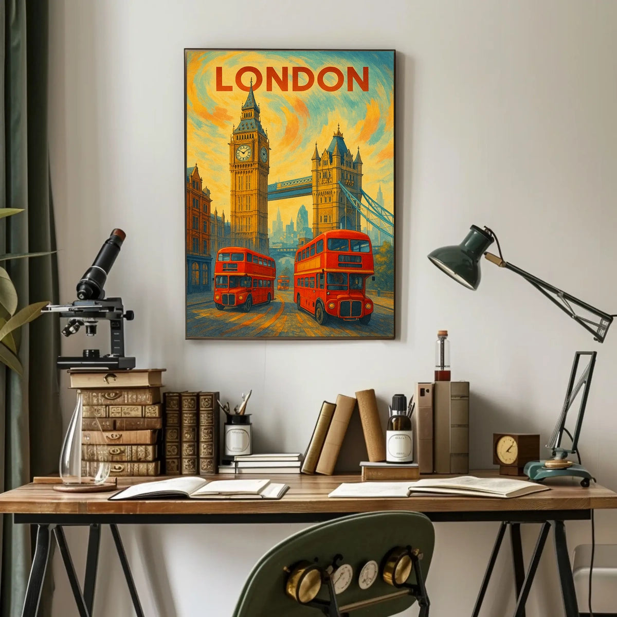 London Landmarks And Red Buses Poster