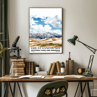 Great Sand Dunes Watercolor Wall Art Poster