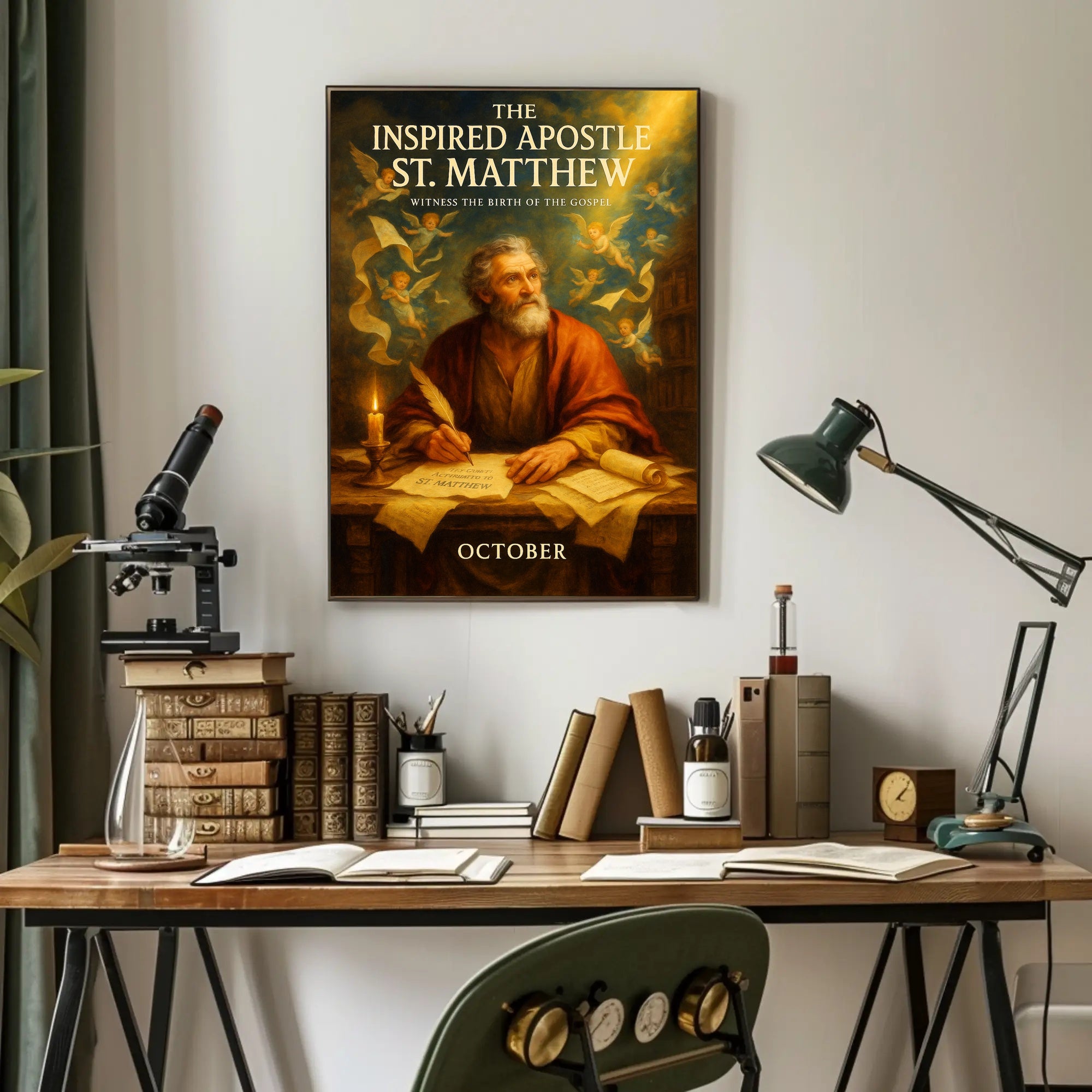 The Inspired Apostle St. Matthew Poster PosterGoat