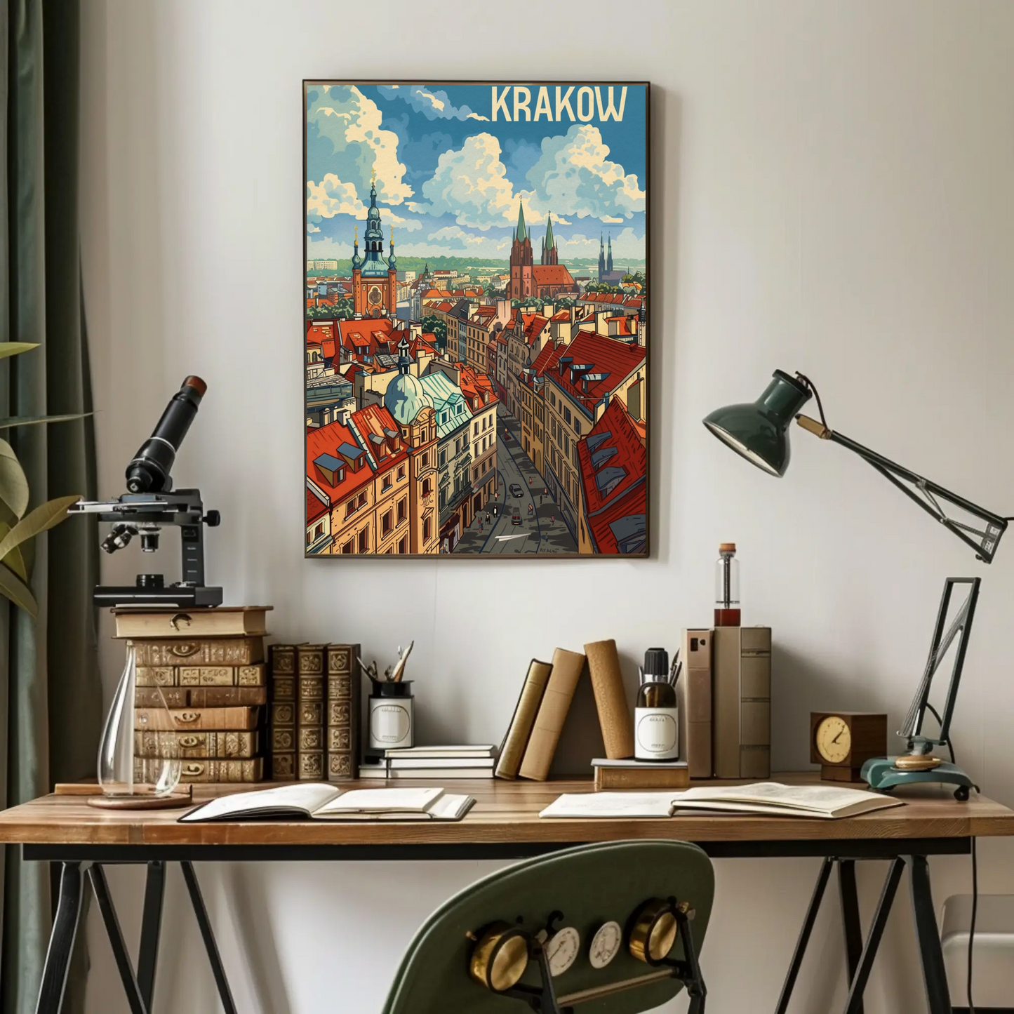 Historic Rooftops Of Krakow Poland Travel Poster