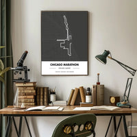 Chicago Marathon Route Modern Sports Poster