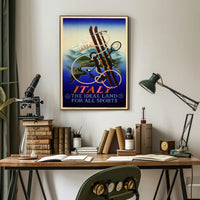 Italy Sports Adventure Vintage Poster Art Deco Influence PosterGoat