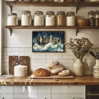 Cityscape Amidst the Storm Poster