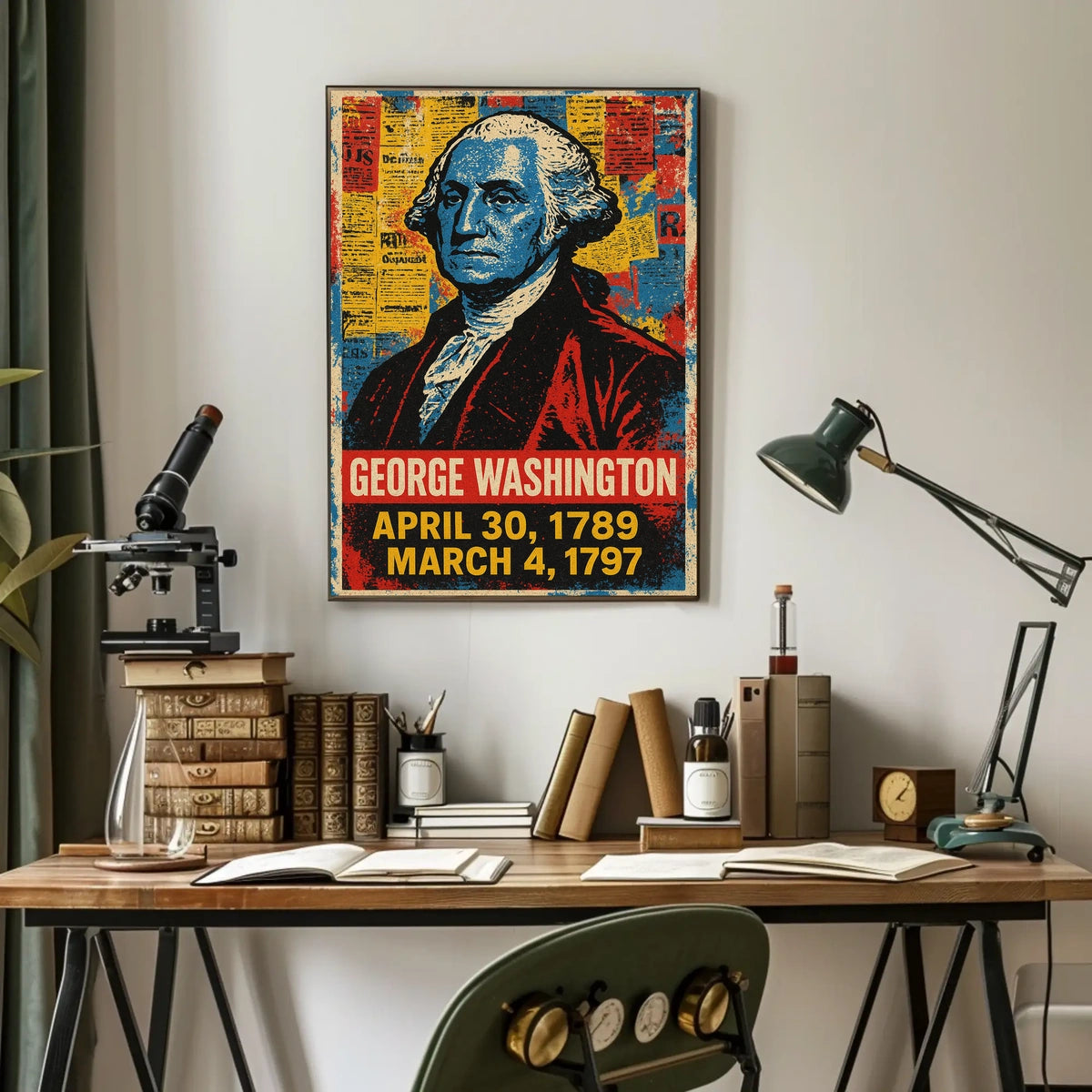 George Washington 1st President of the United States Street Art Mashup Poster