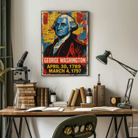George Washington 1st President of the United States Street Art Mashup Poster