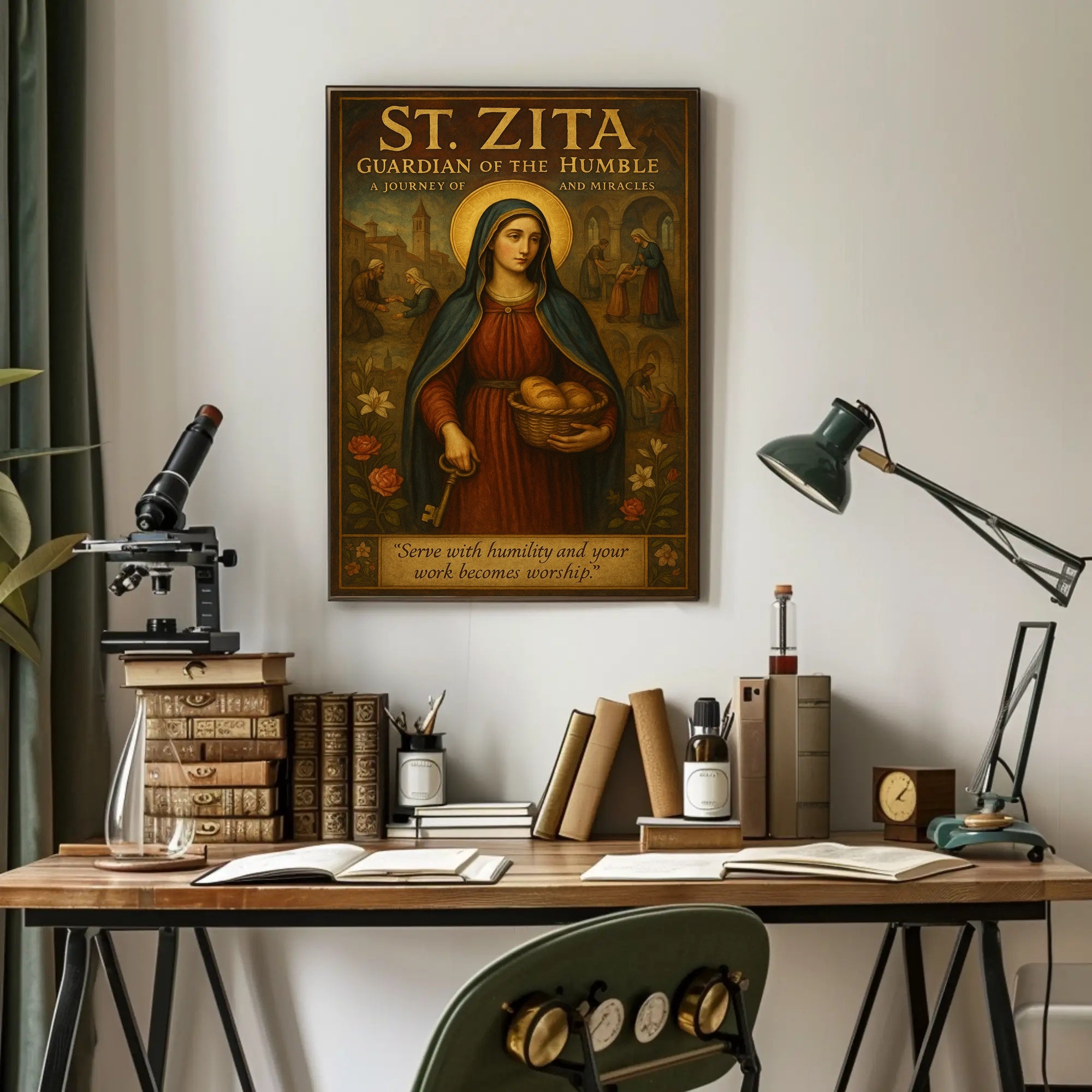 St. Zita's Humble Service Religious Heritage Poster PosterGoat