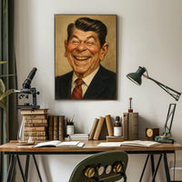 Ronald Reagan Caricature Poster PosterGoat