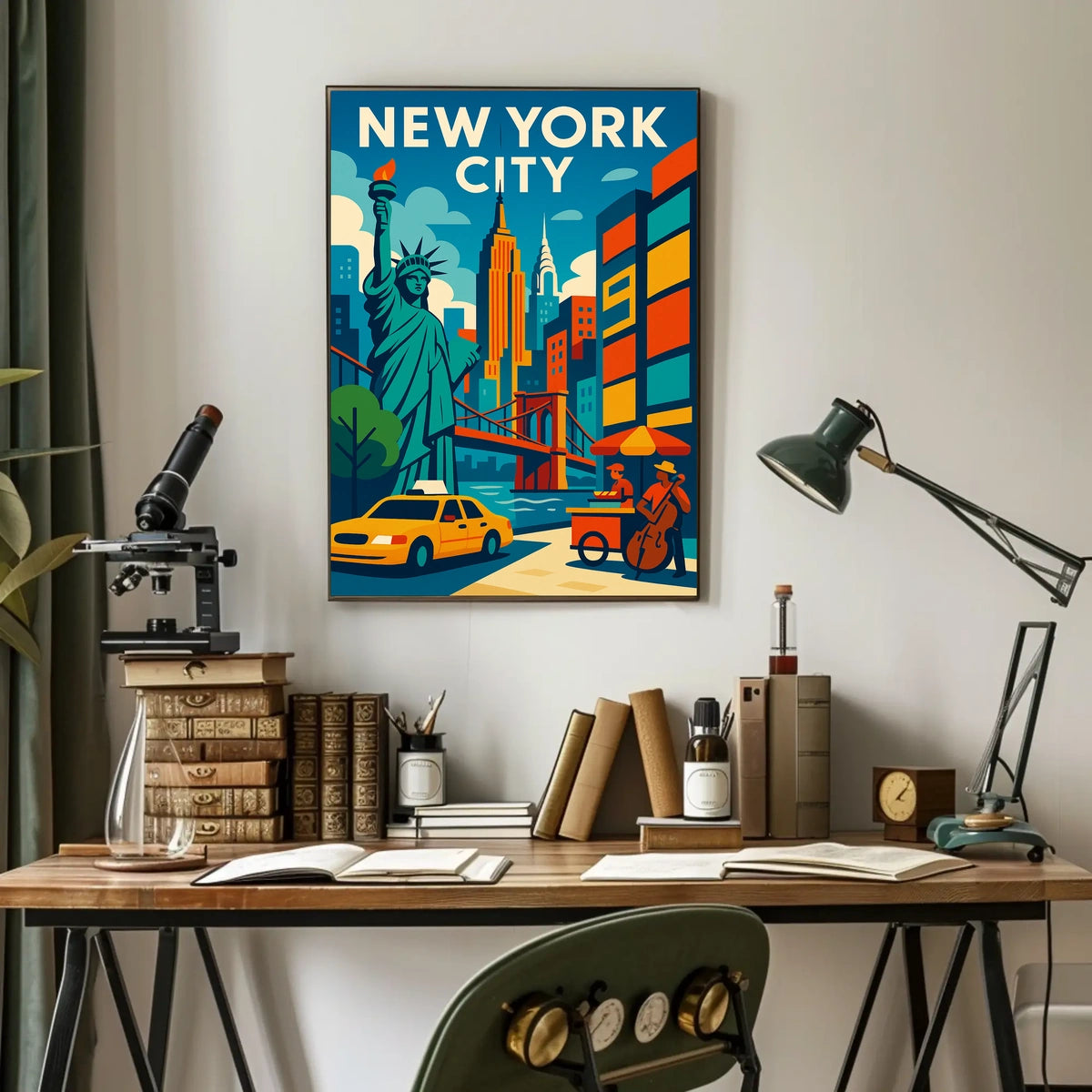 New York City Poster Vibrant Cityscape For Home Decor