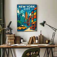 New York City Poster Vibrant Cityscape For Home Decor