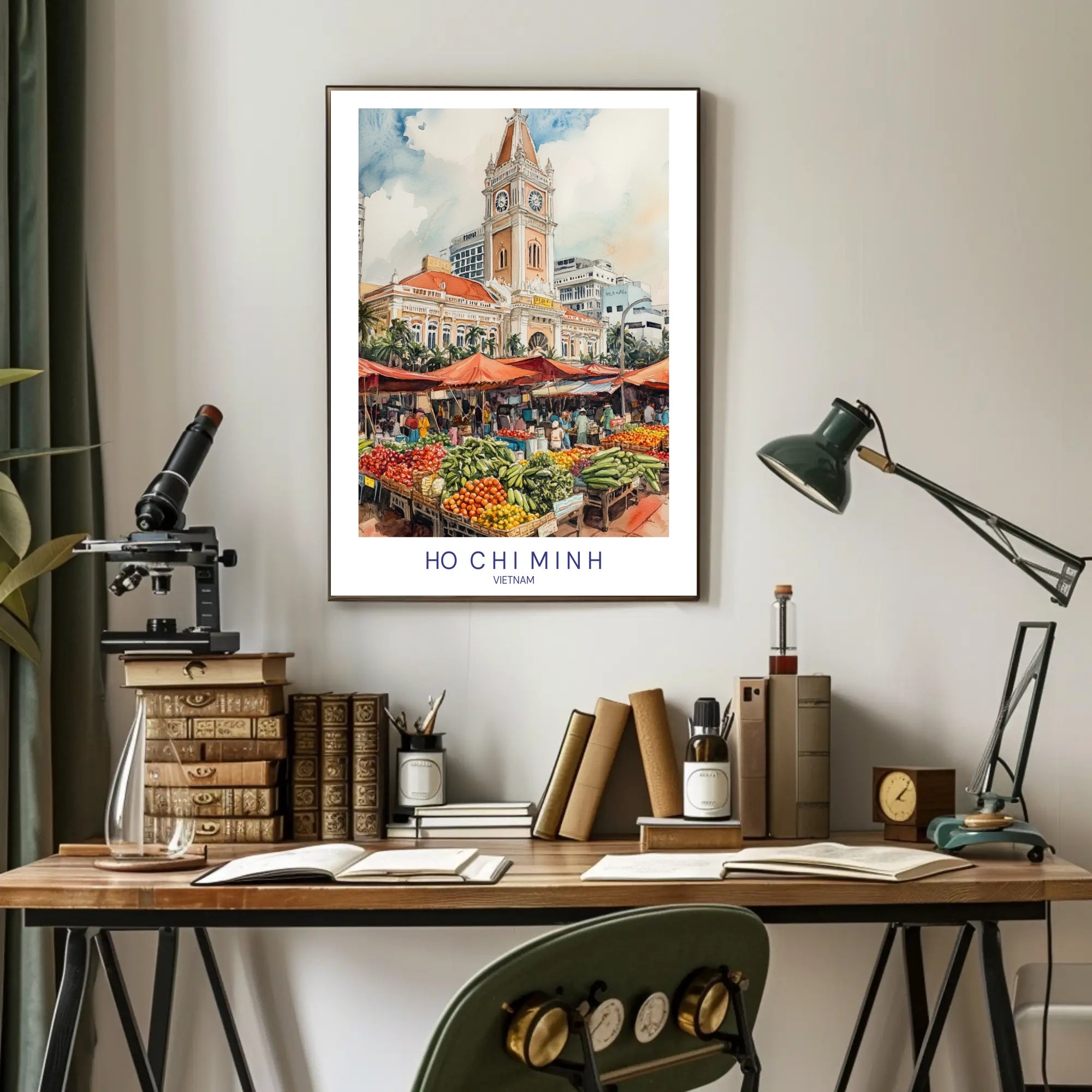 Ho Chi Minh Market Scene Poster PosterGoat