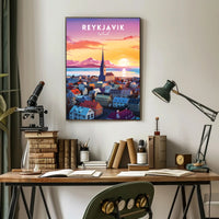 Reykjavik at Sunset Poster