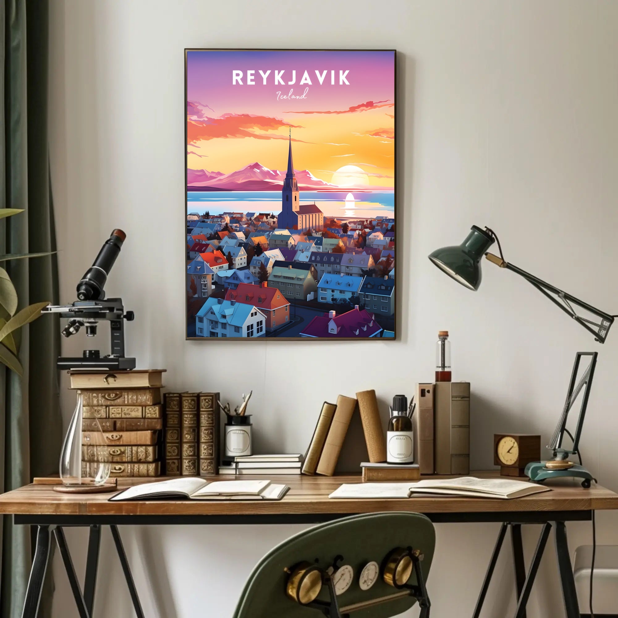 Reykjavik at Sunset Poster