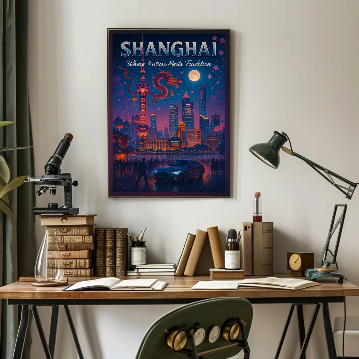 Shanghai Where Future Meets Tradition Poster