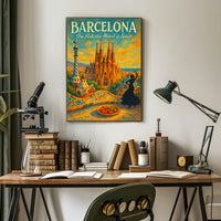 Barcelona The Artistic Heart of Spain Description Experience the Poster