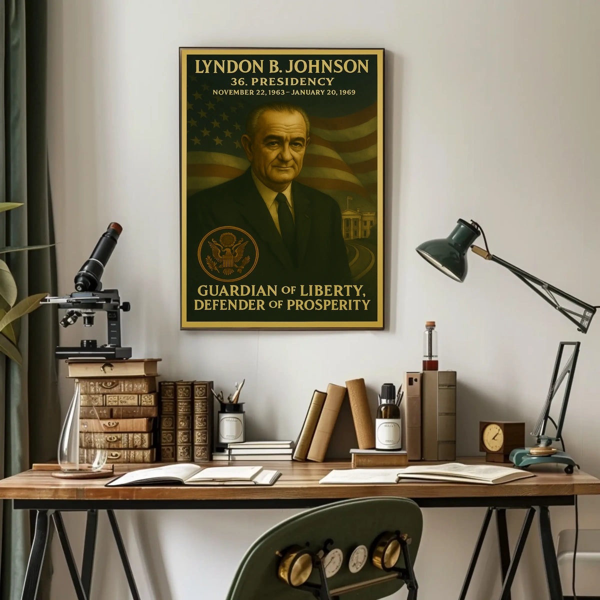 Lyndon B. Johnson Presidential Era Historical or Presidential Poster