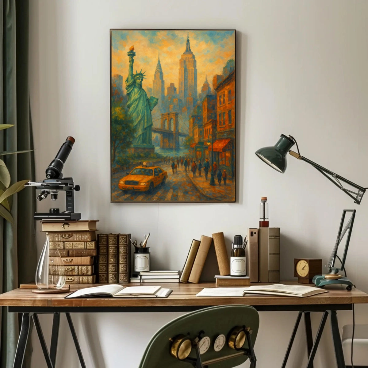 New York City Skyline Poster Modern Travel Wall Art