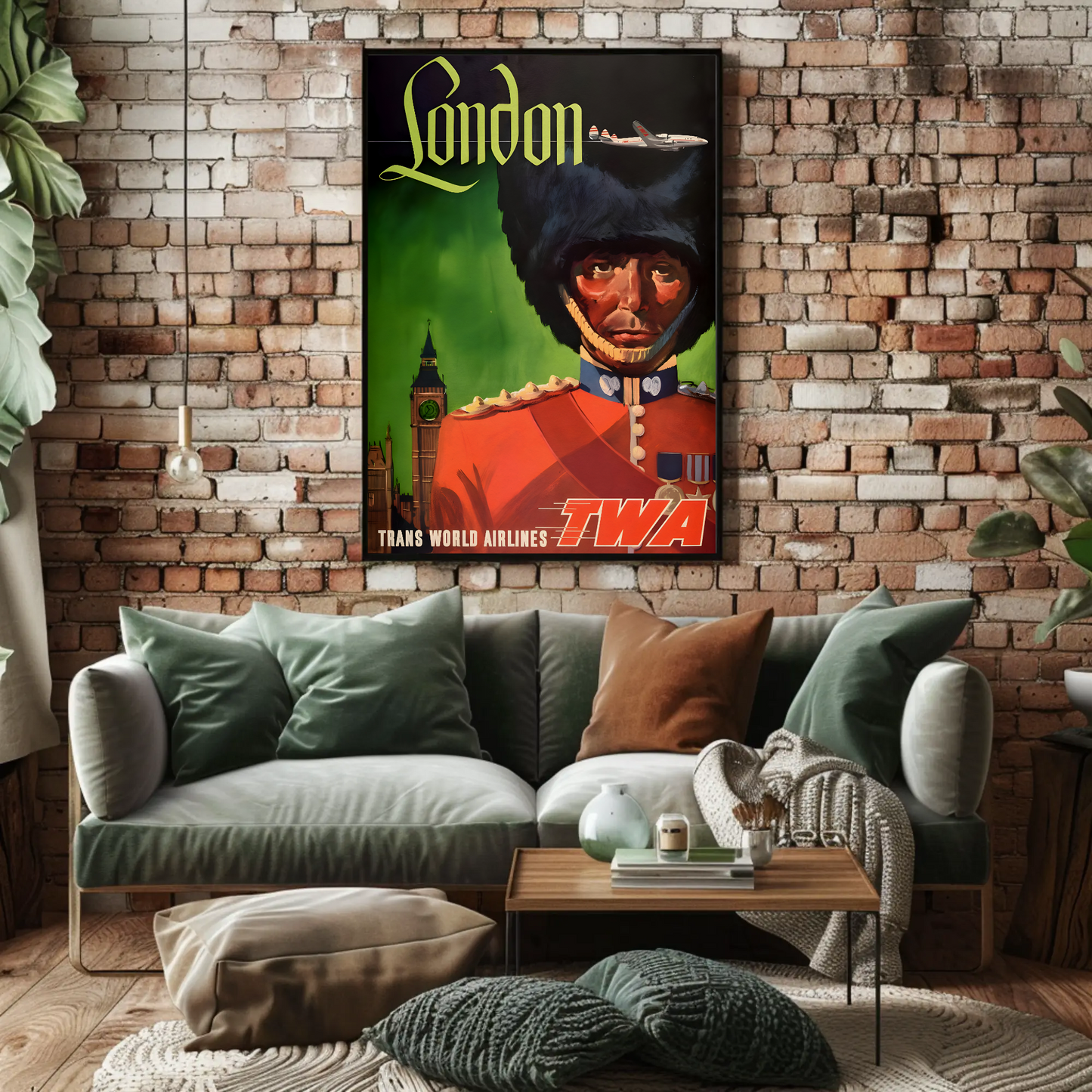 London Trans World Airlines Vintage Poster