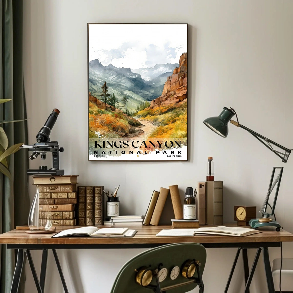 Kings Canyon Watercolor Wall Art Poster