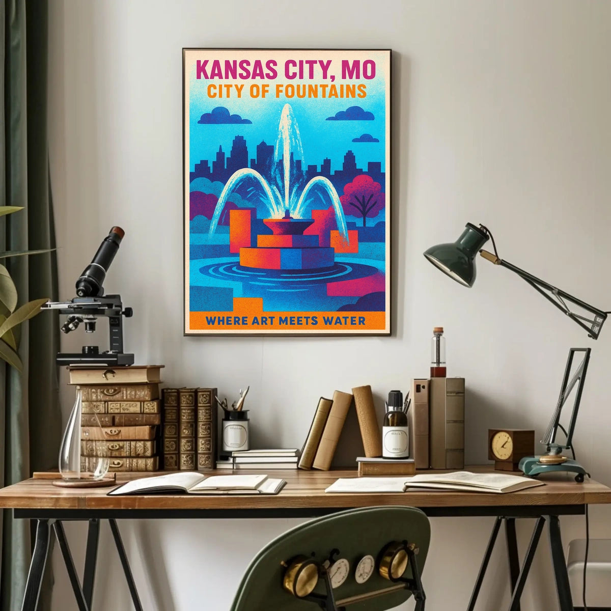 Kansas City City of Fountains Poster
