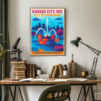 Kansas City City of Fountains Poster