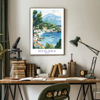Kefalonia Coastal Tranquility Travel Poster PosterGoat