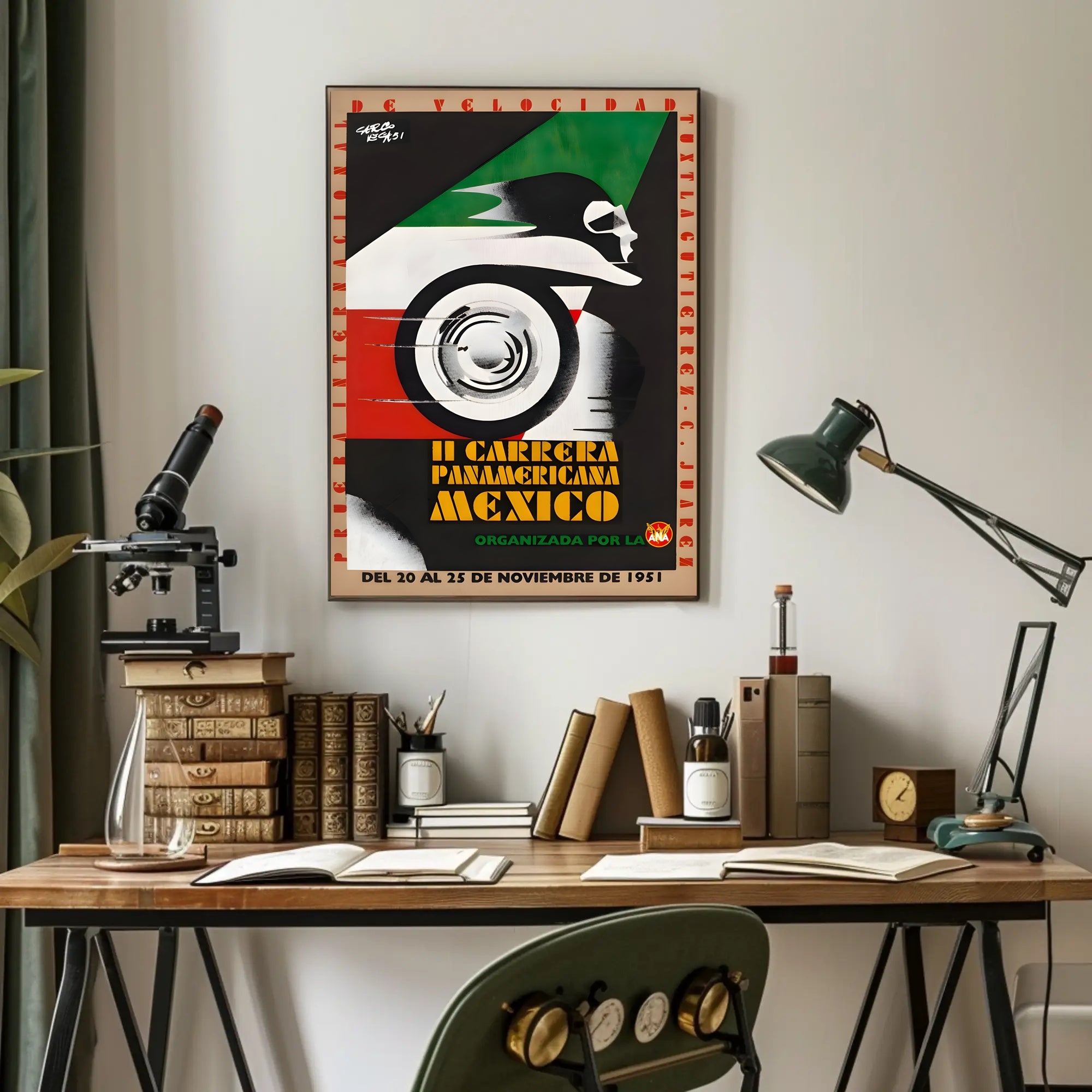 II Carrera Panamericana Mexico 1951 Poster