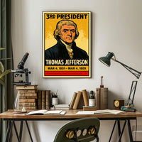 Thomas Jefferson 3rd President of the United States Inked Comic Style Poster