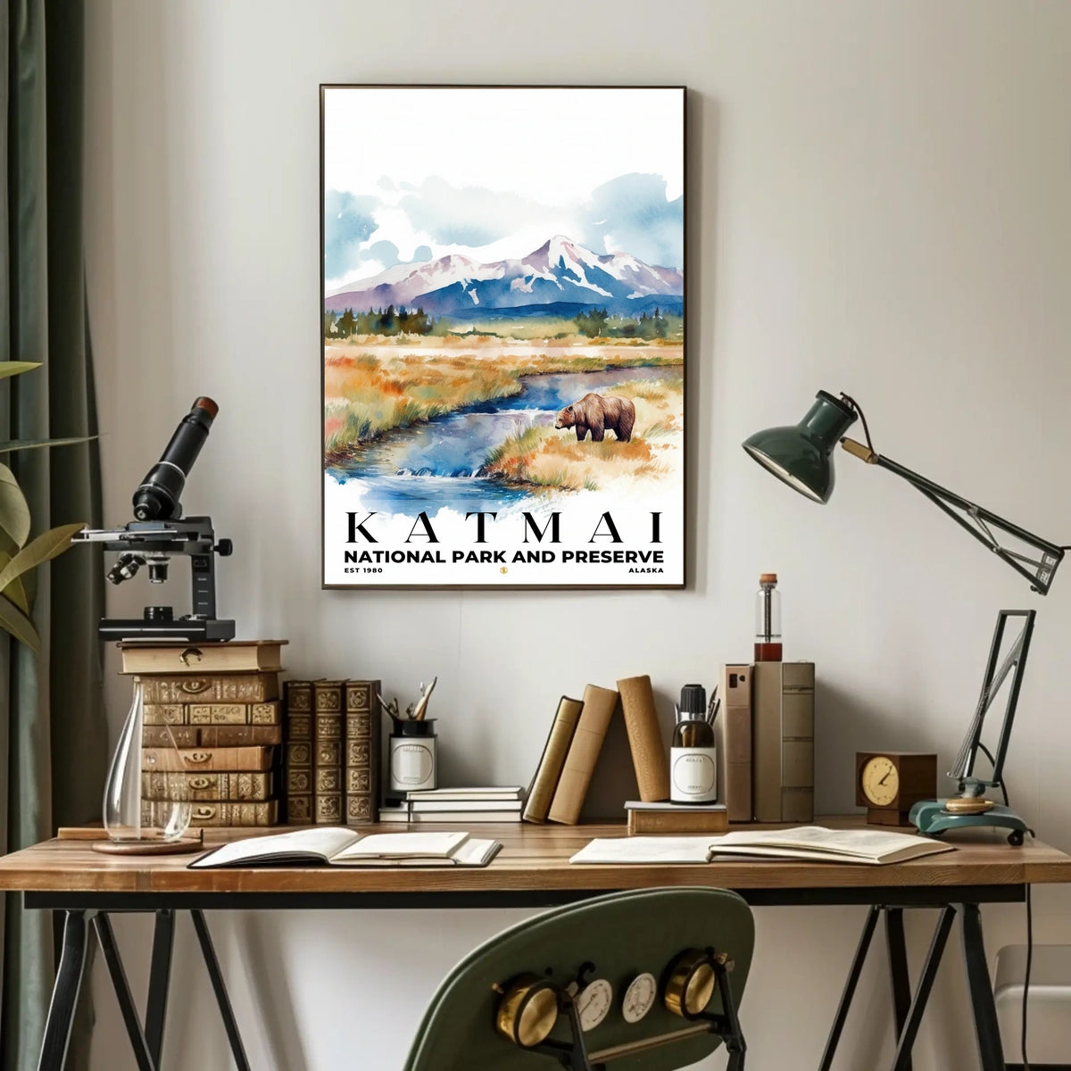 Katmai Watercolor Wall Art Poster