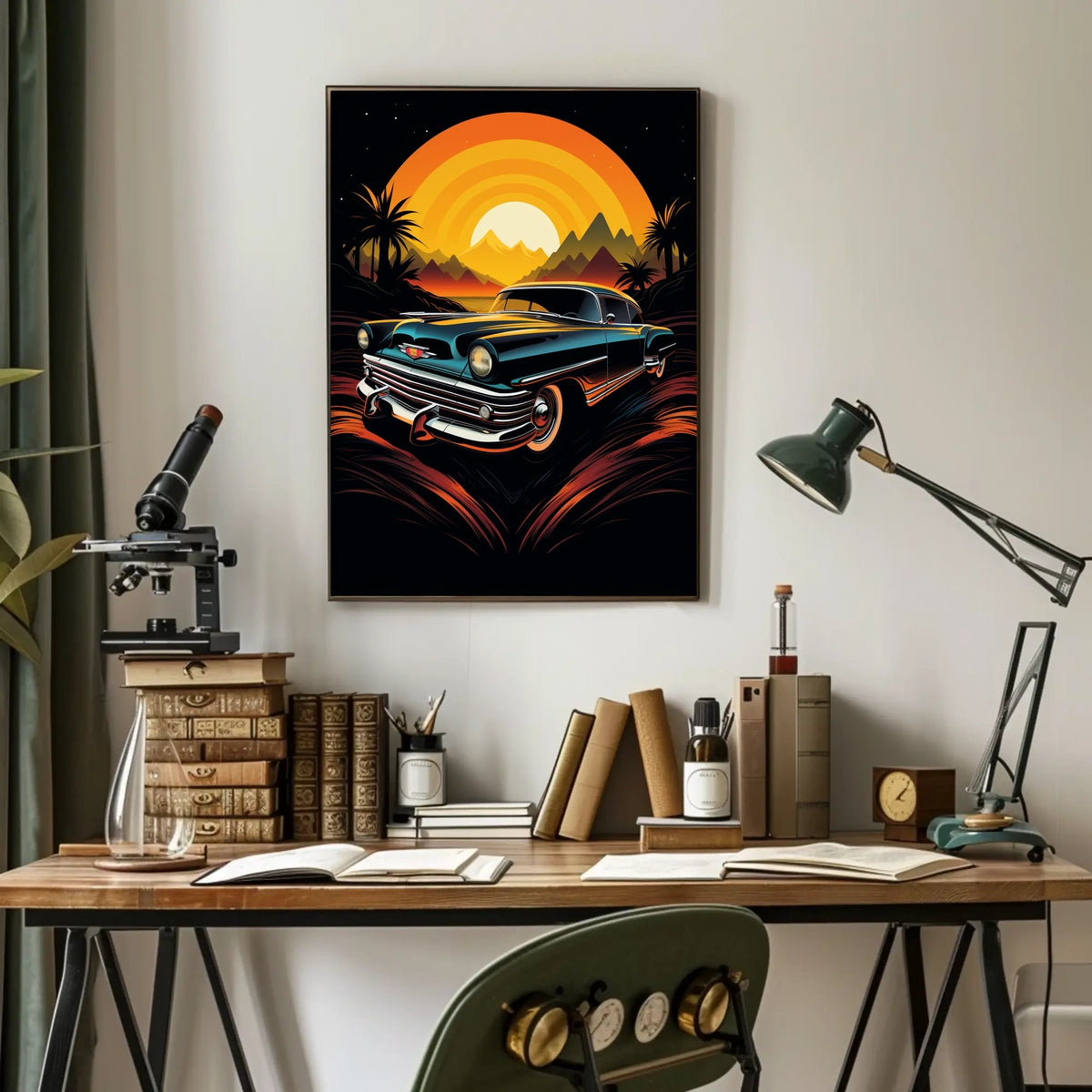 Retro Sunset Drive Poster