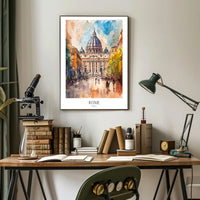 Stunning Watercolor of St. Peter’s Basilica Travel Poster PosterGoat