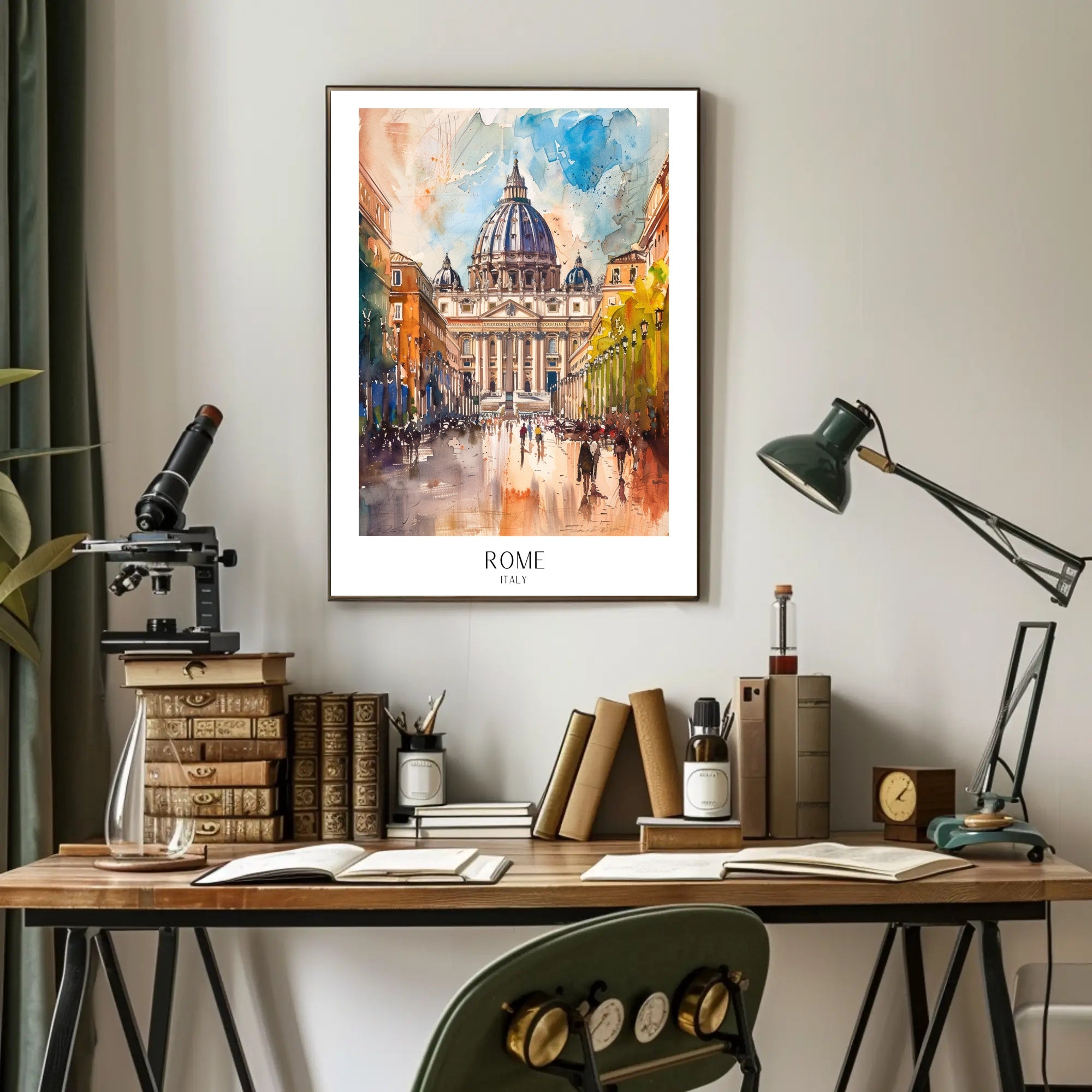 Stunning Watercolor of St. Peter’s Basilica Travel Poster PosterGoat