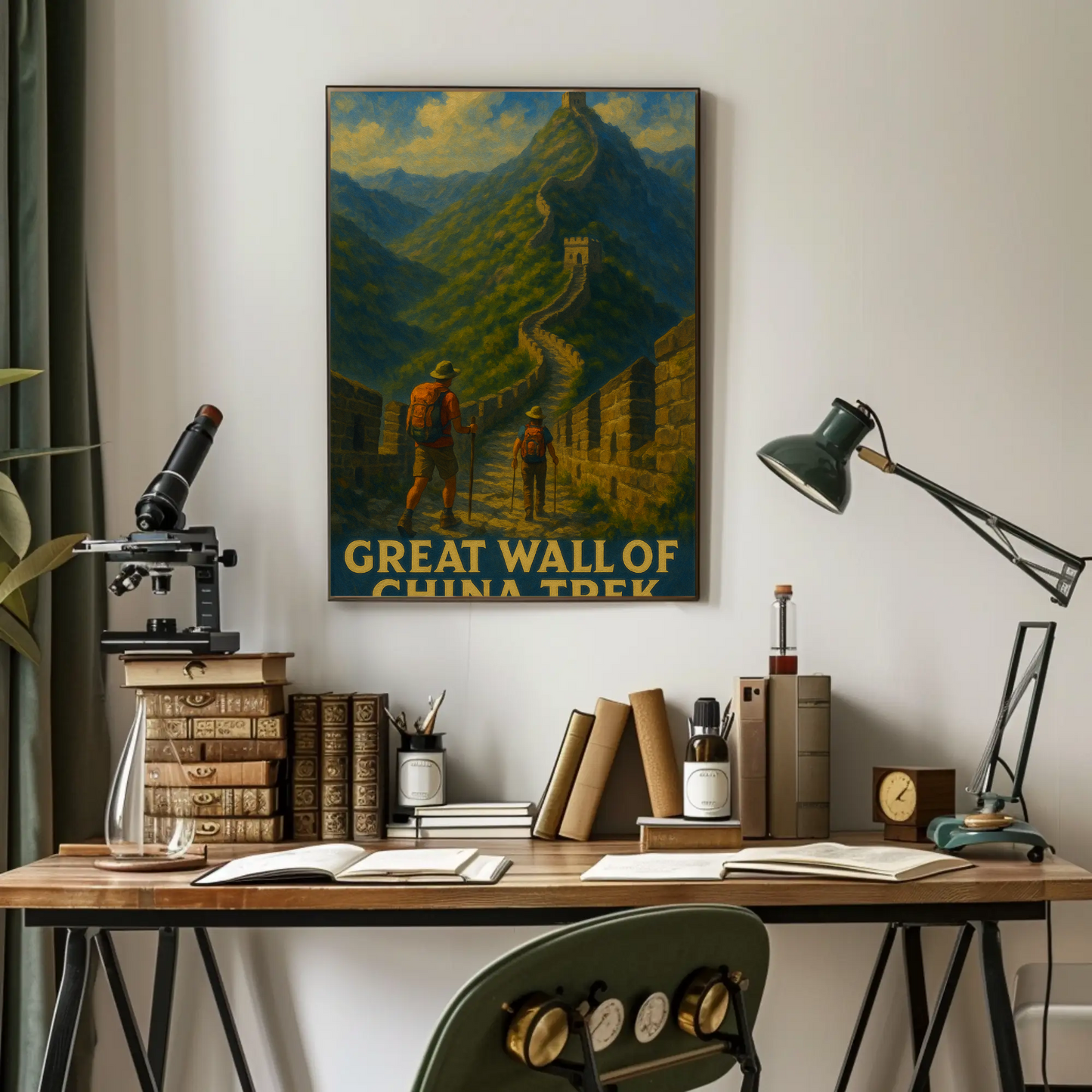 Great Wall of China Trek Hiking Historic Adventure Poster