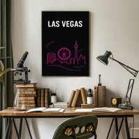 Las Vegas Neon Skyline Poster PosterGoat