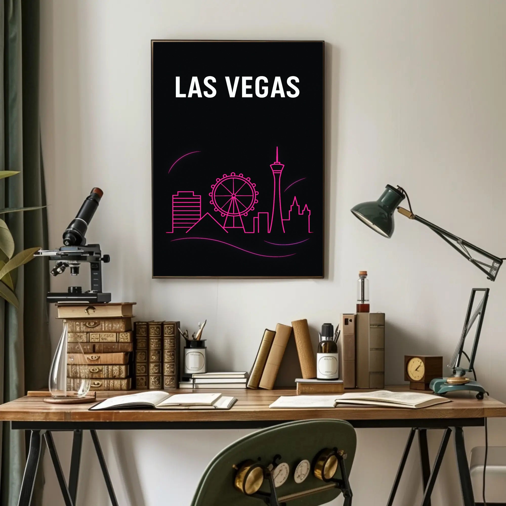 Las Vegas Neon Skyline Poster PosterGoat