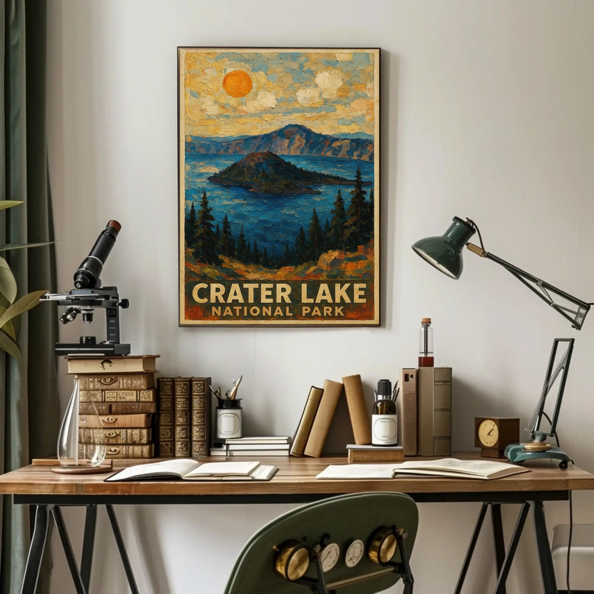Crater Lake National Park Scenic Decor Wall Art Poster