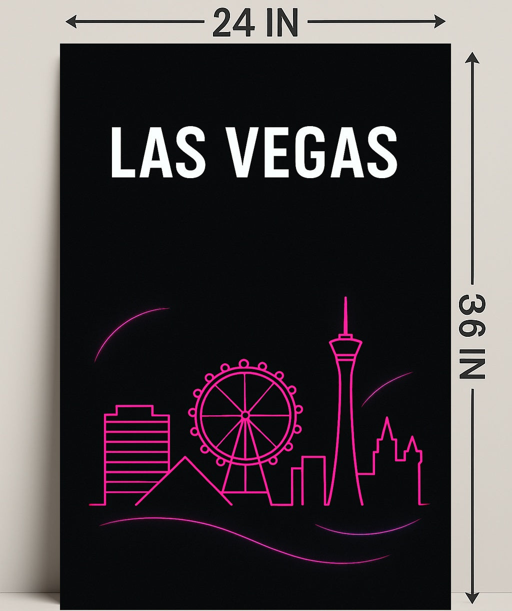 Las Vegas Neon Skyline Poster PosterGoat