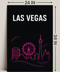 Las Vegas Neon Skyline Poster PosterGoat