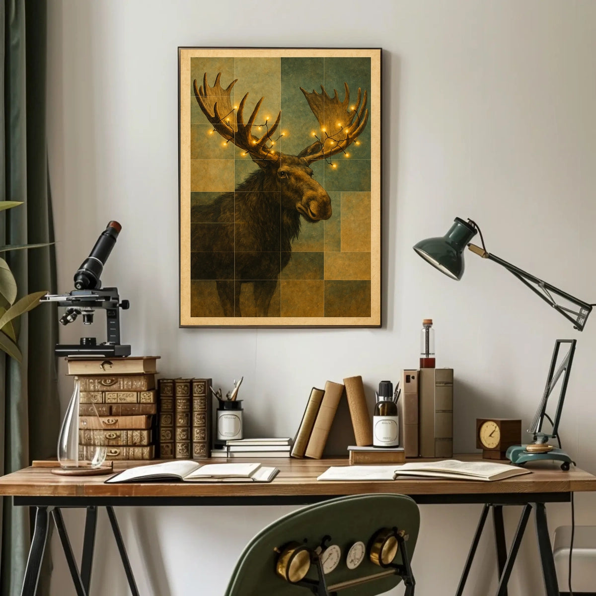 Illuminated Moose Poster