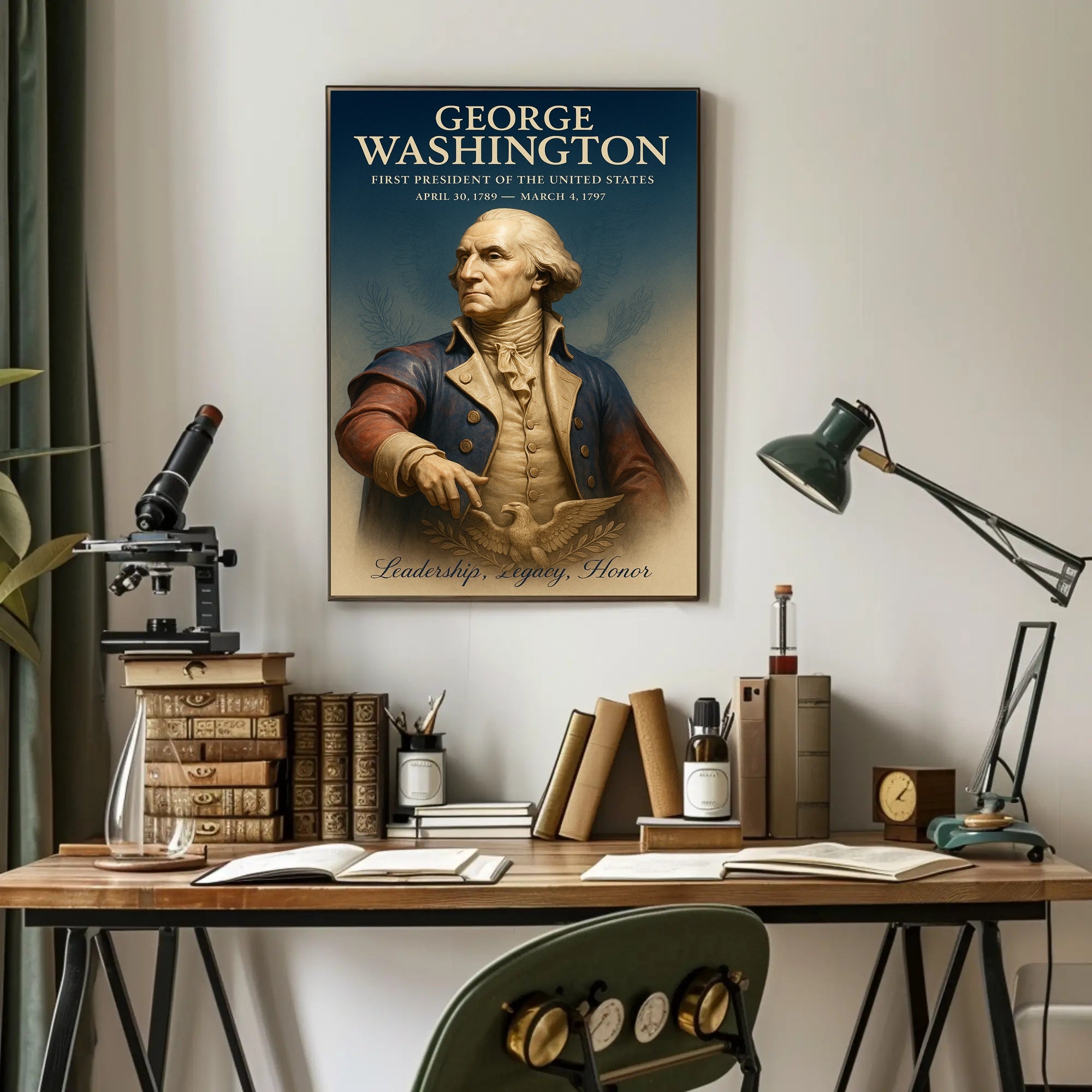 George Washington Portrait Celebrating America's Historical Legacy Poster