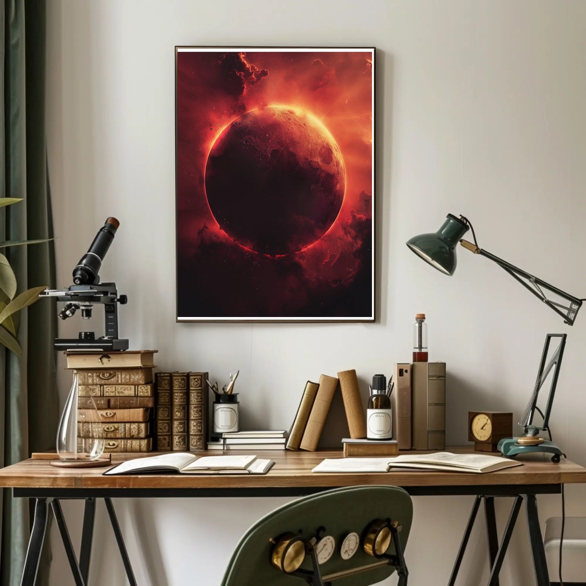 Celestial Red Planet Sci-Fi Art Poster PosterGoat