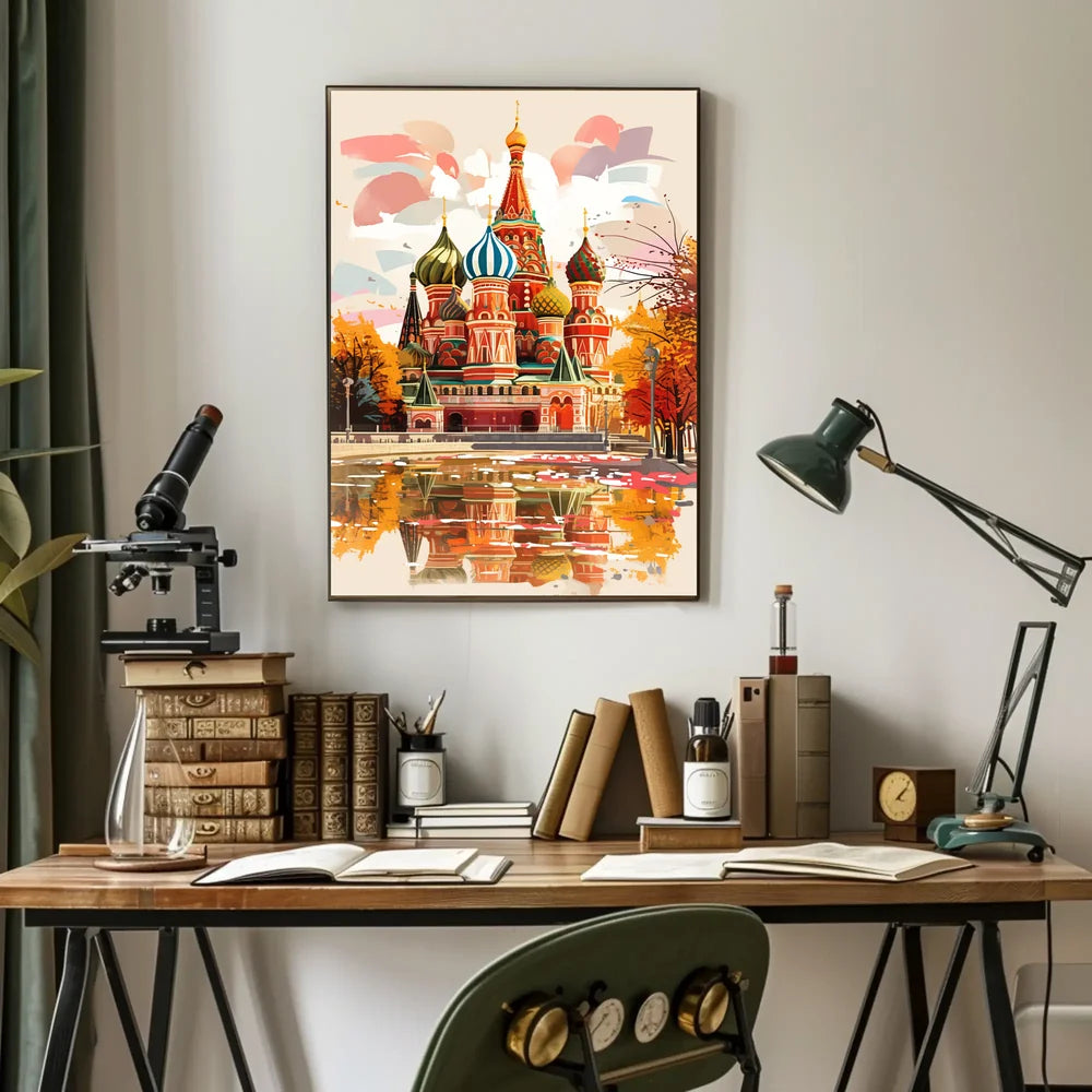 Saint Basil's Cathedral Autumn Art Poster