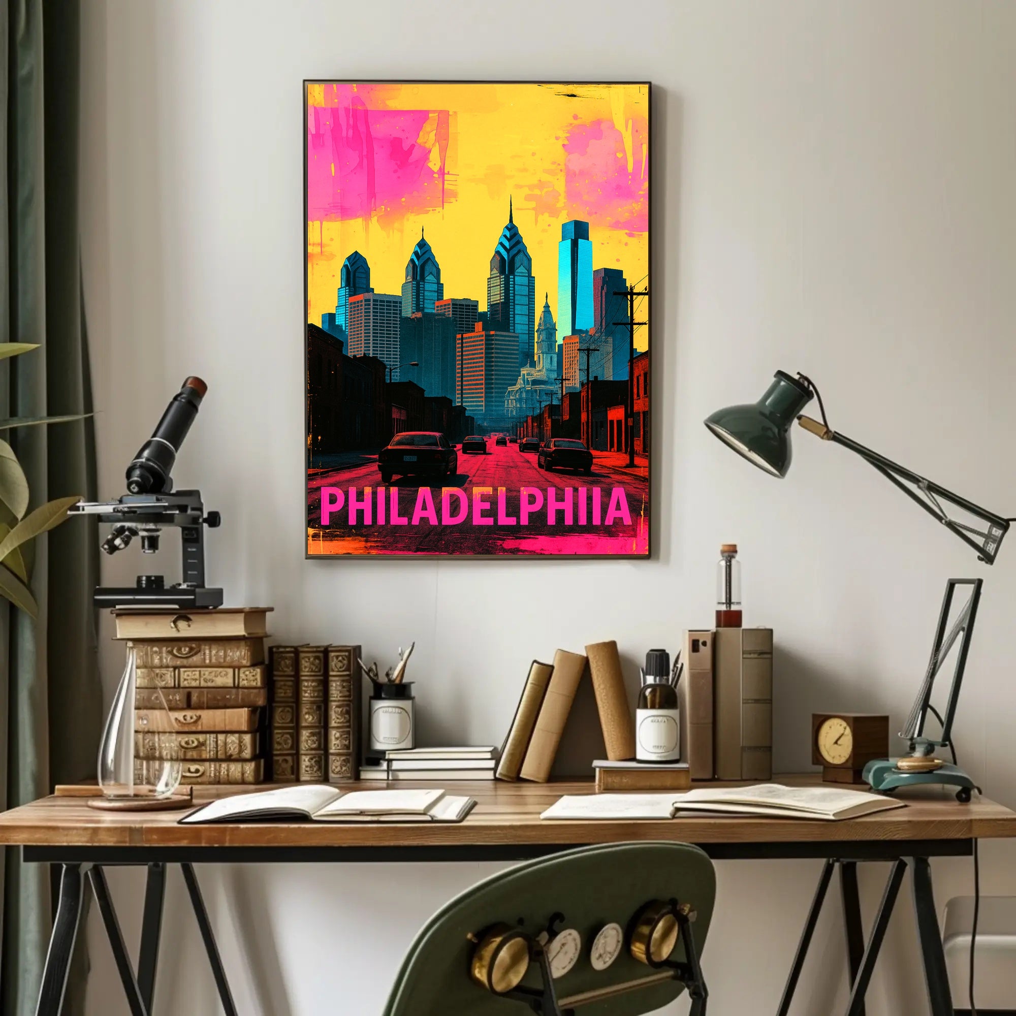 Philadelphia in Vibrant Colors Poster PosterGoat
