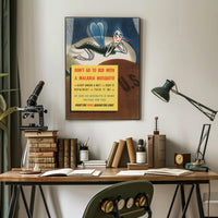 WWII Malaria Awareness Mosquito Net Poster PosterGoat