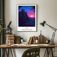 Tikal Temple Sunset Adventure National Park Poster