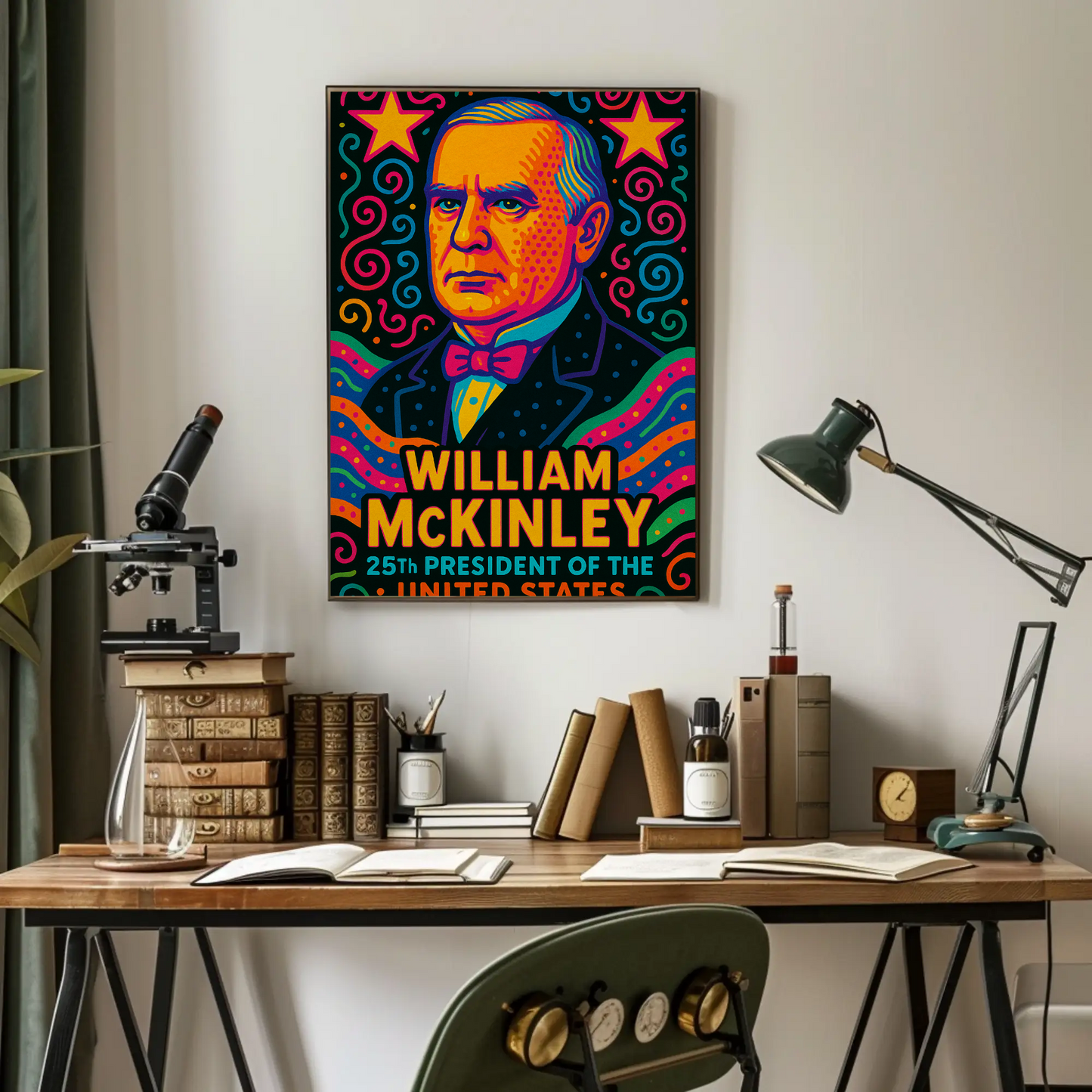 William McKinley President Vibrant Pop Art History Poster