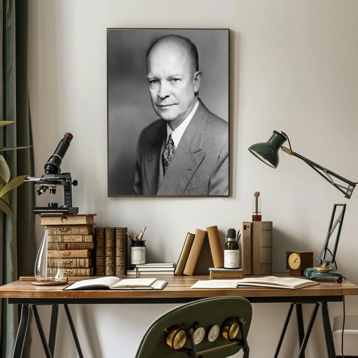 Formal Black and White Portrait – Dwight D. Eisenhower Poster