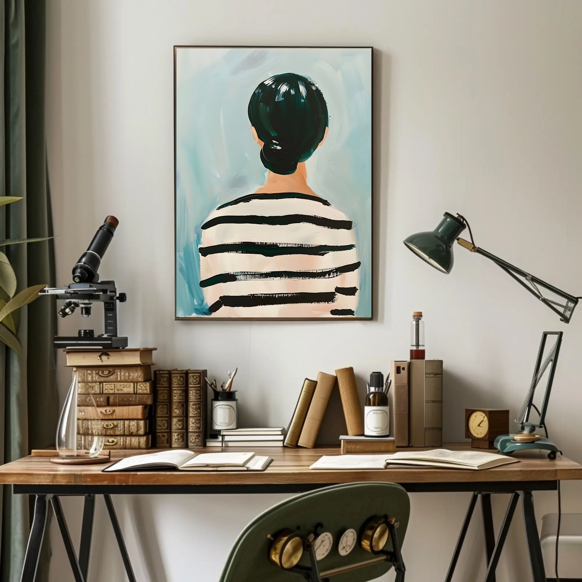 Striped Reflections Abstract Poster Wall Art Print