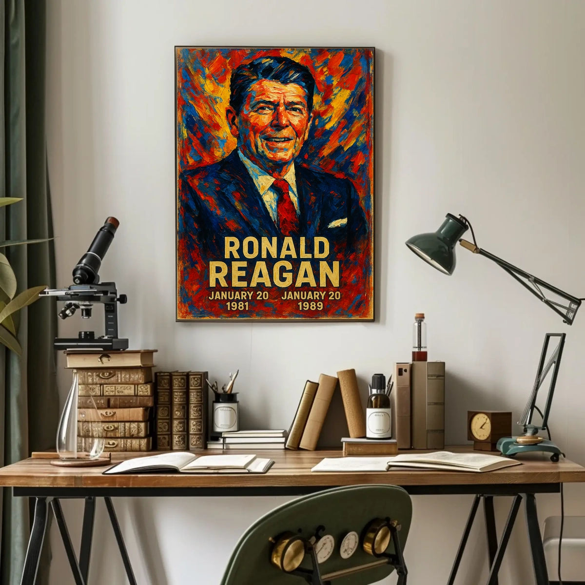 Ronald Reagan 40th President of the United States Glitch Hop Art Poster