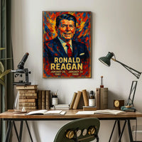 Ronald Reagan 40th President of the United States Glitch Hop Art Poster